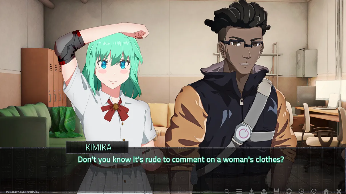Advent: Dawn - Kimika making a comment about how it's rude to comment on women's clothes