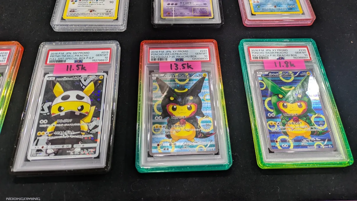 Several expensive Pikachu graded slabs at Birmingham Card Show