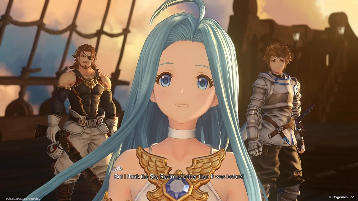 Lyria saying how the sky realm is better than before