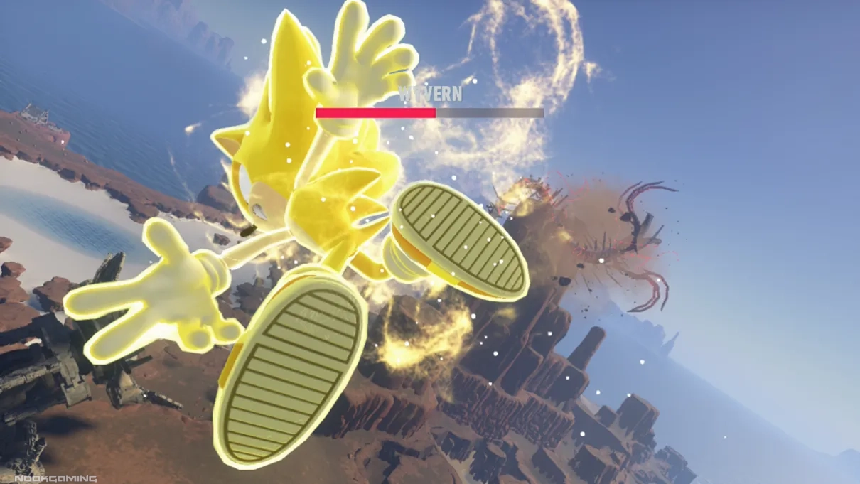 Super Sonic fighting the Wyvern