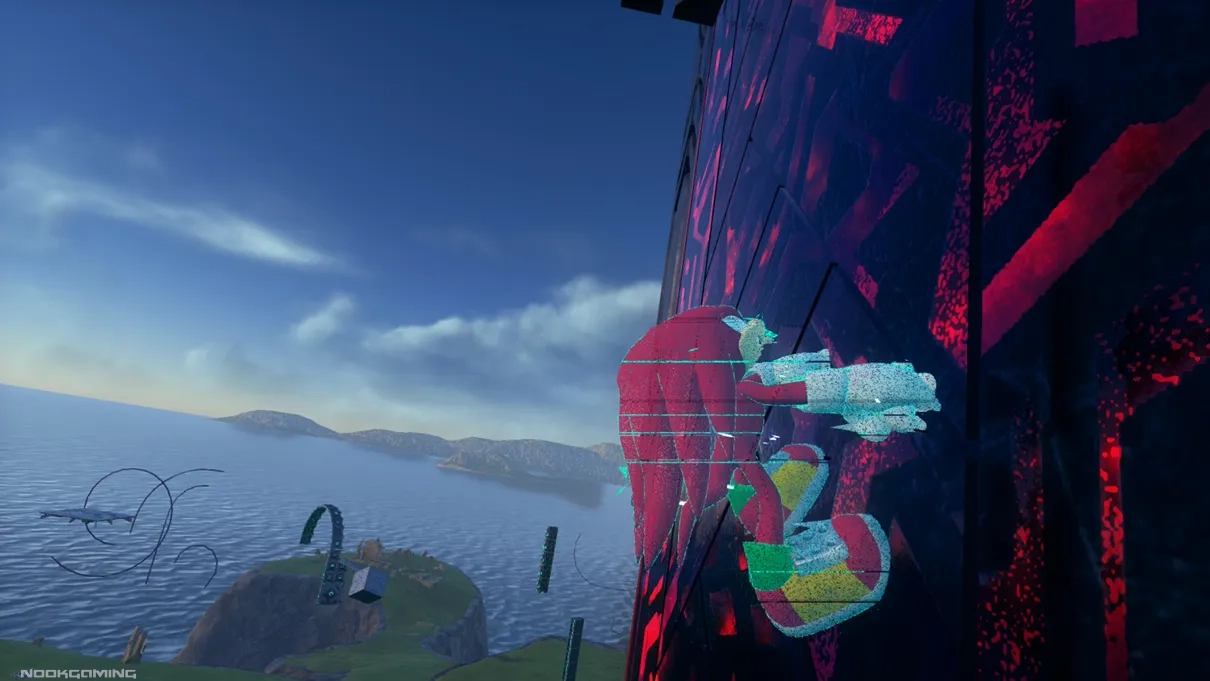 Knuckles climbing a wall